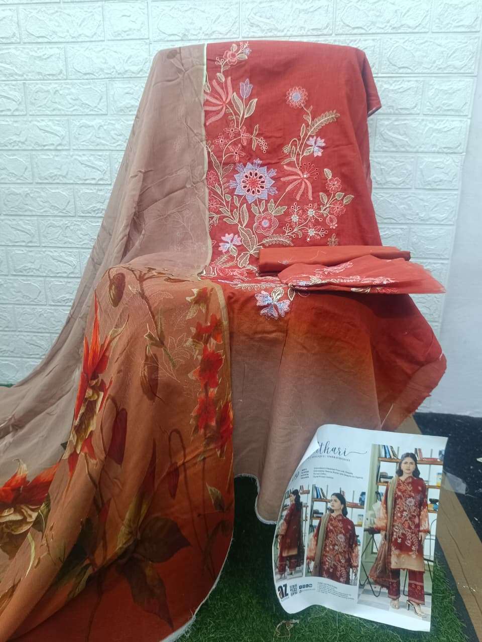 ZOHAIB TEXTILES SUNSHINE PRINTKARI EDITION EMBROIDERED SHIRT TYPE PAKISTANI SUIT EXPORTER